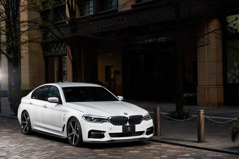 3DDesign Carbon Fibre Front Splitter for BMW 5 Series M Sport (2017-2019, G30 G31) - AUTOID® - Front Lips & Splitters - 3DDesign