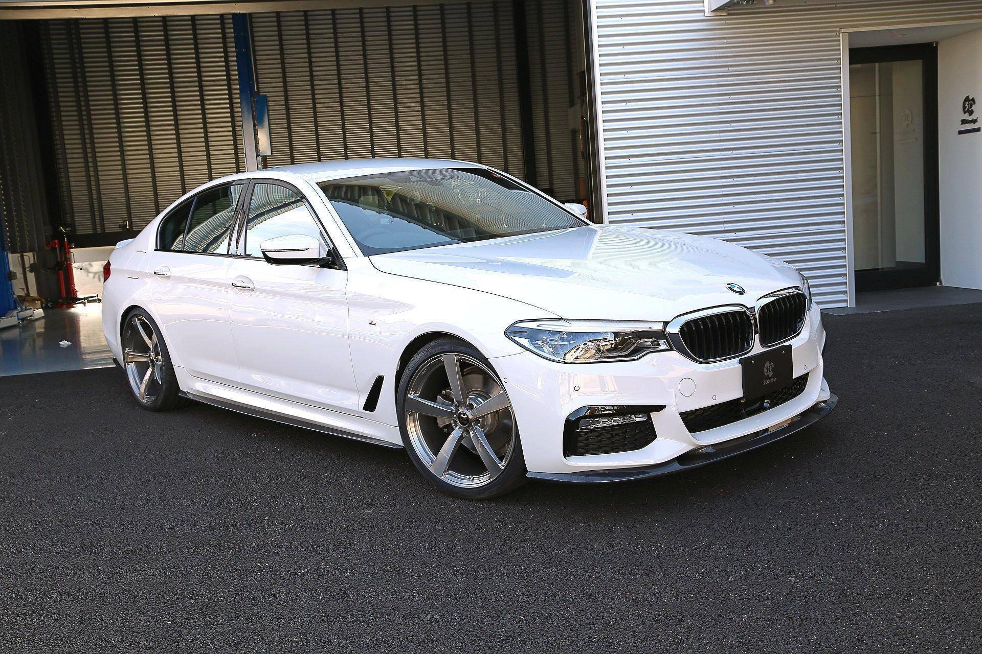 3DDesign Carbon Fibre Front Splitter for BMW 5 Series M Sport (2017-2019, G30 G31) - AUTOID® - Front Lips & Splitters - 3DDesign
