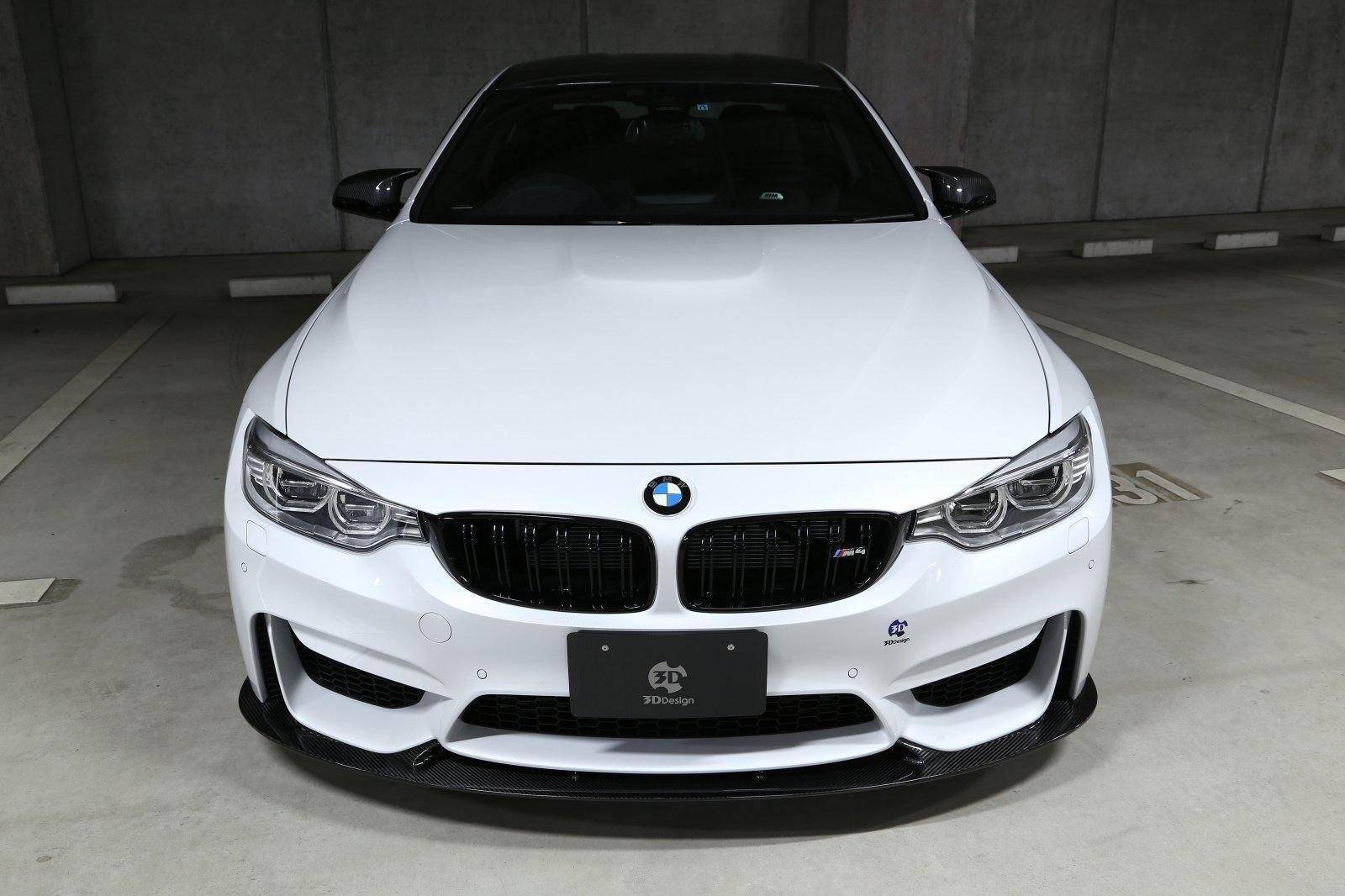 3DDesign Carbon Fibre Front Splitter for BMW M3 & M4 (2014 - 2020, F80 F82) - AUTOID - Front Lips & Splitters - 3DDesign