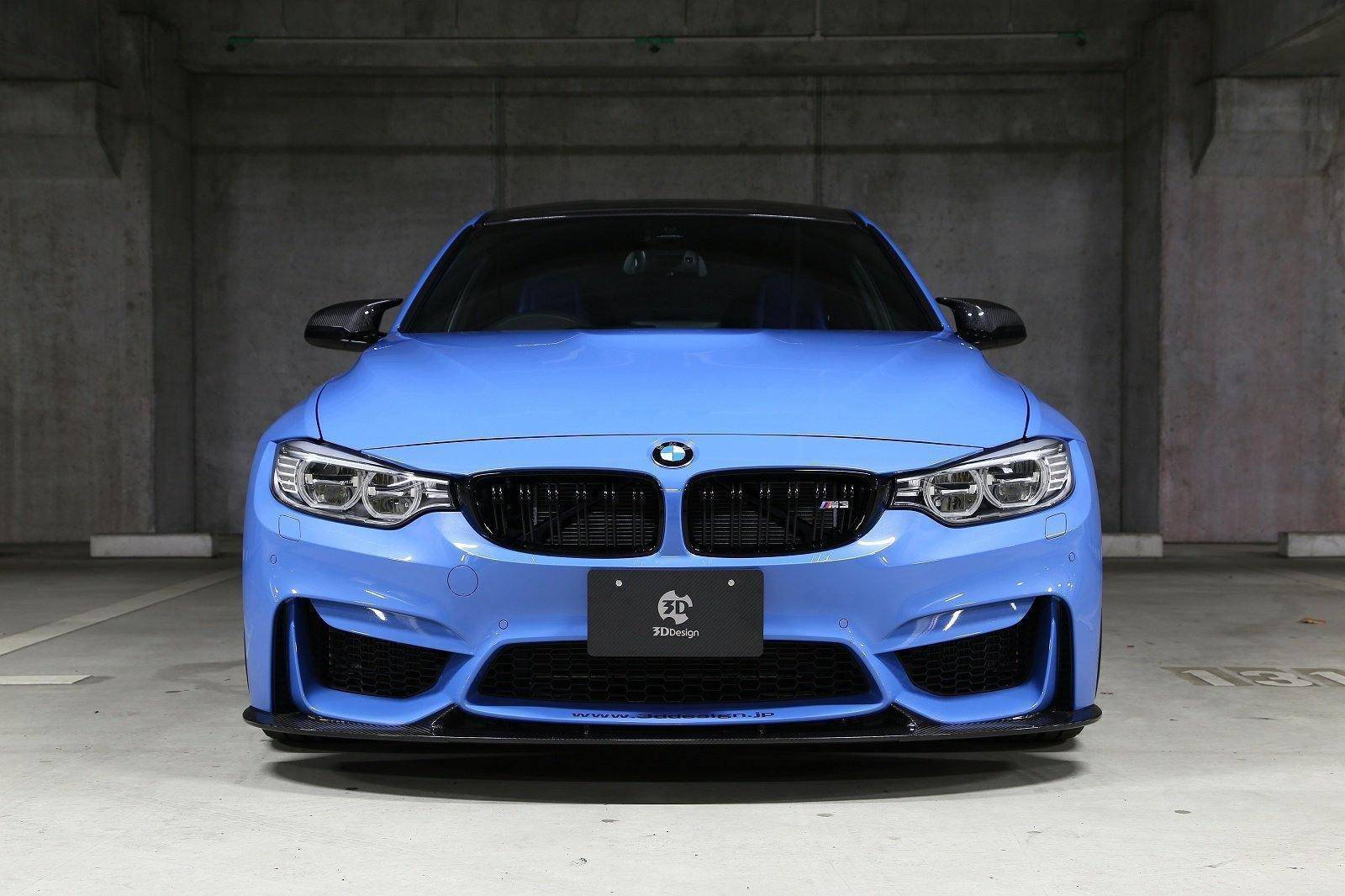 3DDesign Carbon Fibre Front Splitter for BMW M3 & M4 (2014 - 2020, F80 F82) - AUTOID - Front Lips & Splitters - 3DDesign