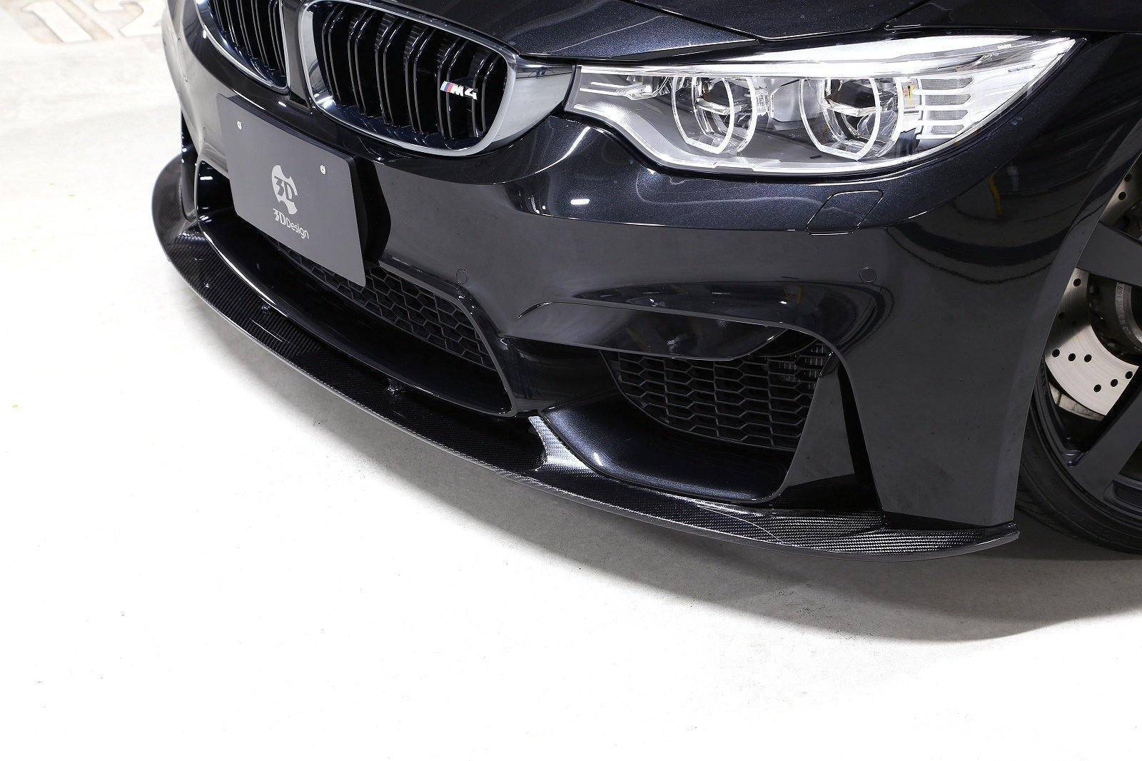 3DDesign Carbon Fibre Front Splitter for BMW M3 & M4 (2014 - 2020, F80 F82) - AUTOID - Front Lips & Splitters - 3DDesign