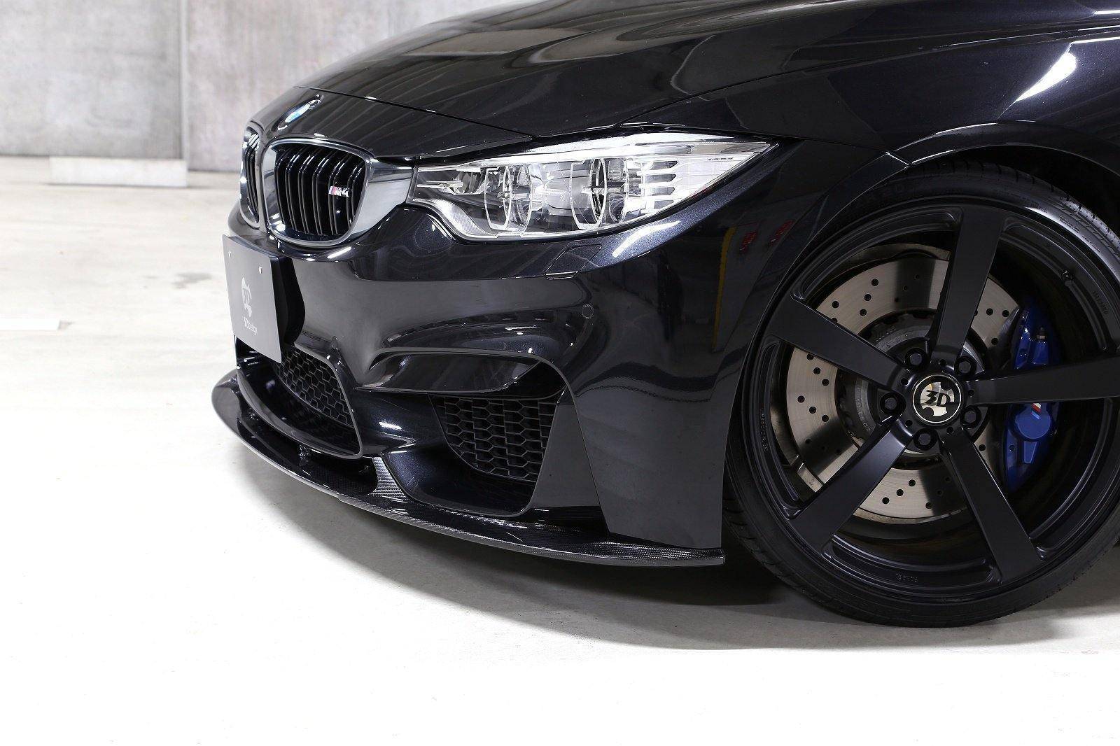 3DDesign Carbon Fibre Front Splitter for BMW M3 & M4 (2014 - 2020, F80 F82) - AUTOID - Front Lips & Splitters - 3DDesign