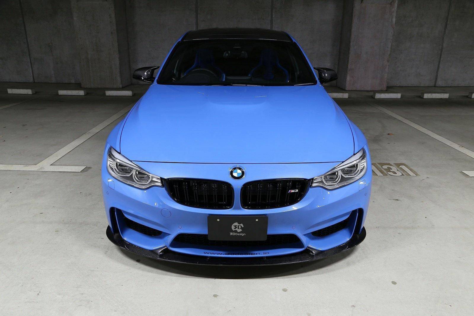 3DDesign Carbon Fibre Front Splitter for BMW M3 & M4 (2014 - 2020, F80 F82) - AUTOID - Front Lips & Splitters - 3DDesign