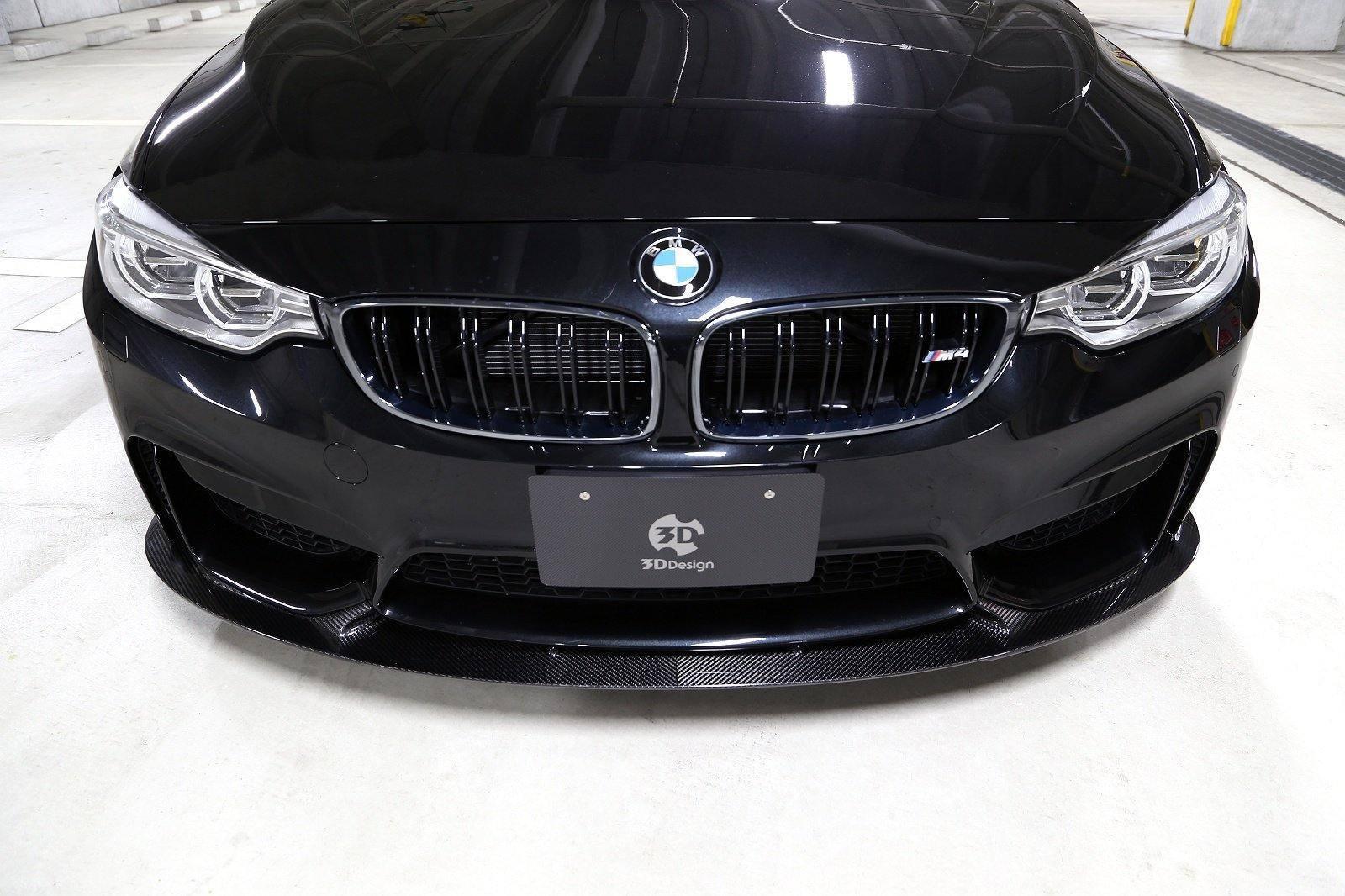 3DDesign Carbon Fibre Front Splitter for BMW M3 & M4 (2014 - 2020, F80 F82) - AUTOID - Front Lips & Splitters - 3DDesign