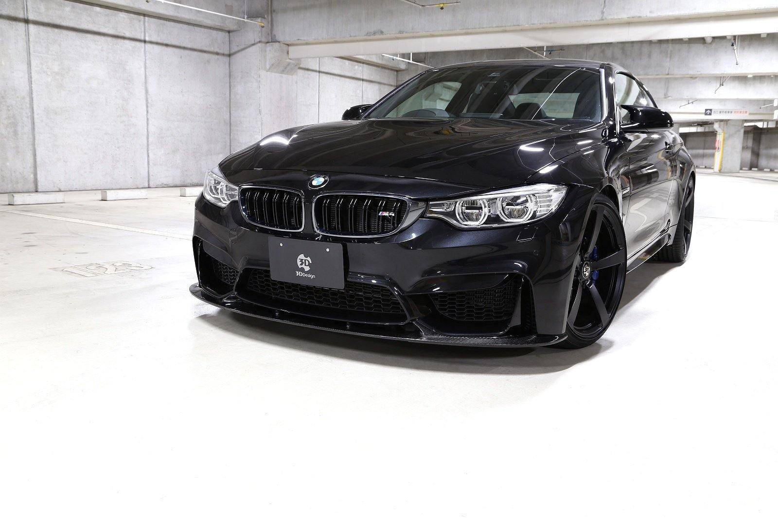 3DDesign Carbon Fibre Front Splitter for BMW M3 & M4 (2014 - 2020, F80 F82) - AUTOID - Front Lips & Splitters - 3DDesign