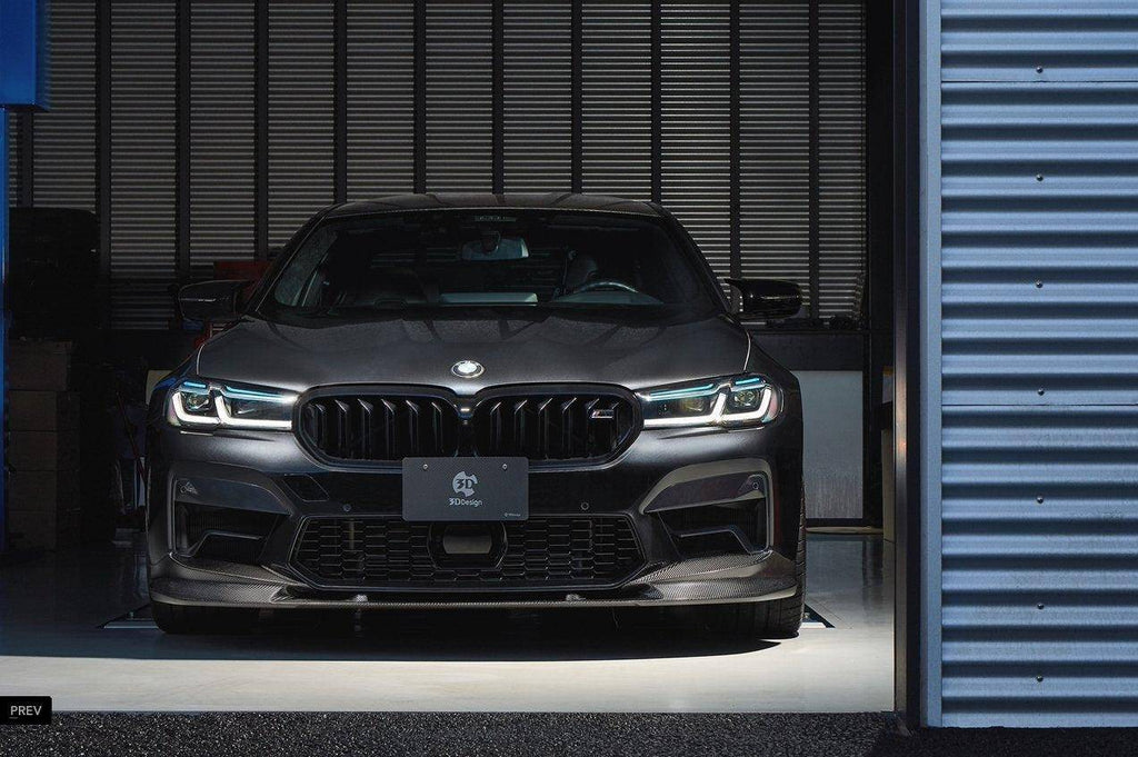 3DDesign Carbon Fibre Front Splitter for BMW M5 LCI (2020-2023, F90) - AUTOID® - Front Lips & Splitters - 3DDesign