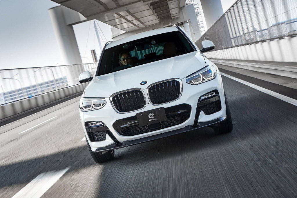 3DDesign Carbon Fibre Front Splitter for BMW X3 Pre-LCI (2018-2021, G01) - AUTOID® - Front Lips & Splitters - 3DDesign