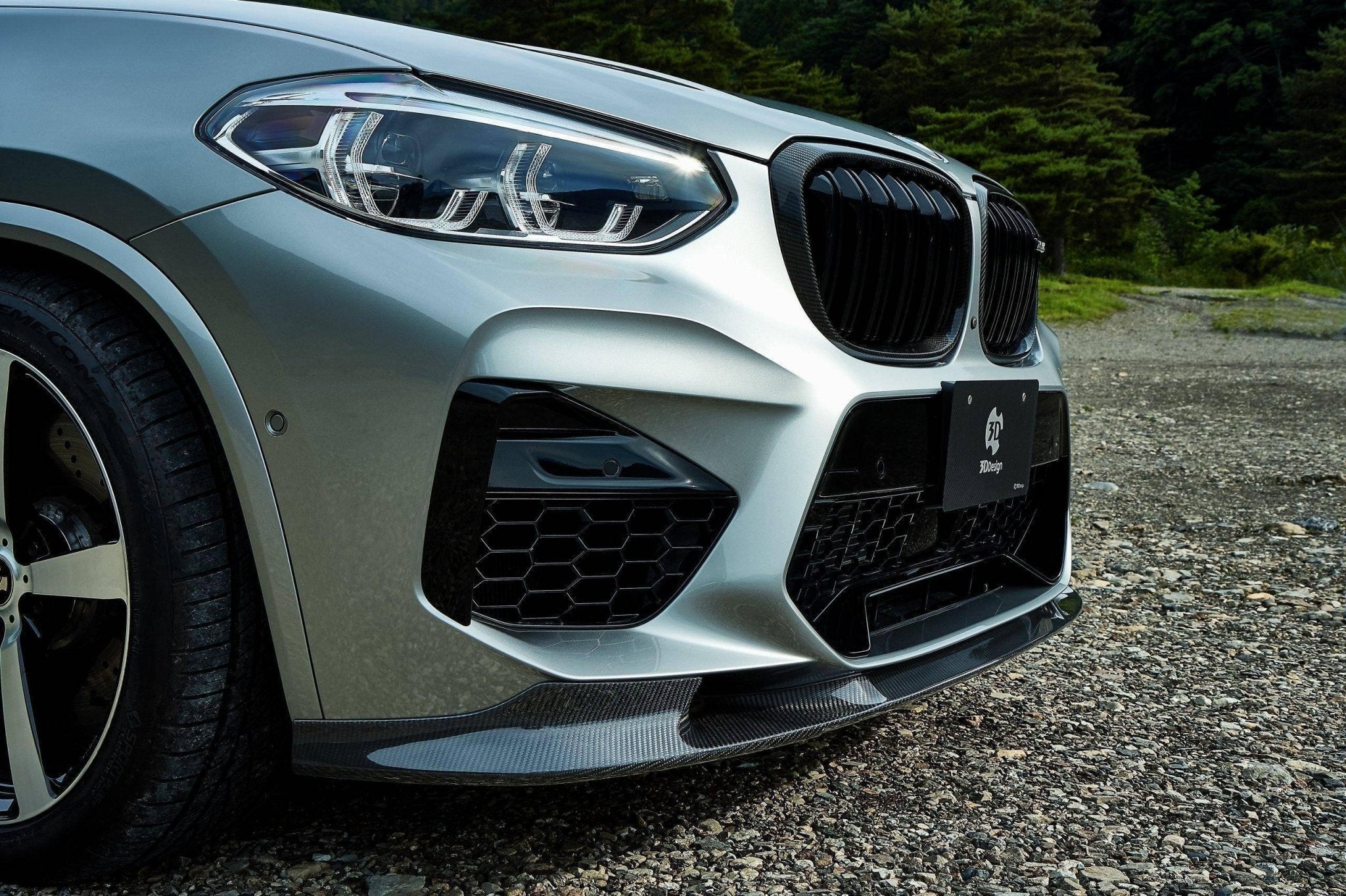 3DDesign Carbon Fibre Front Splitter for BMW X3M & X4M Pre - LCI (2019 - 2022, F97 F98) - AUTOID - Front Lips & Splitters - 3DDesign