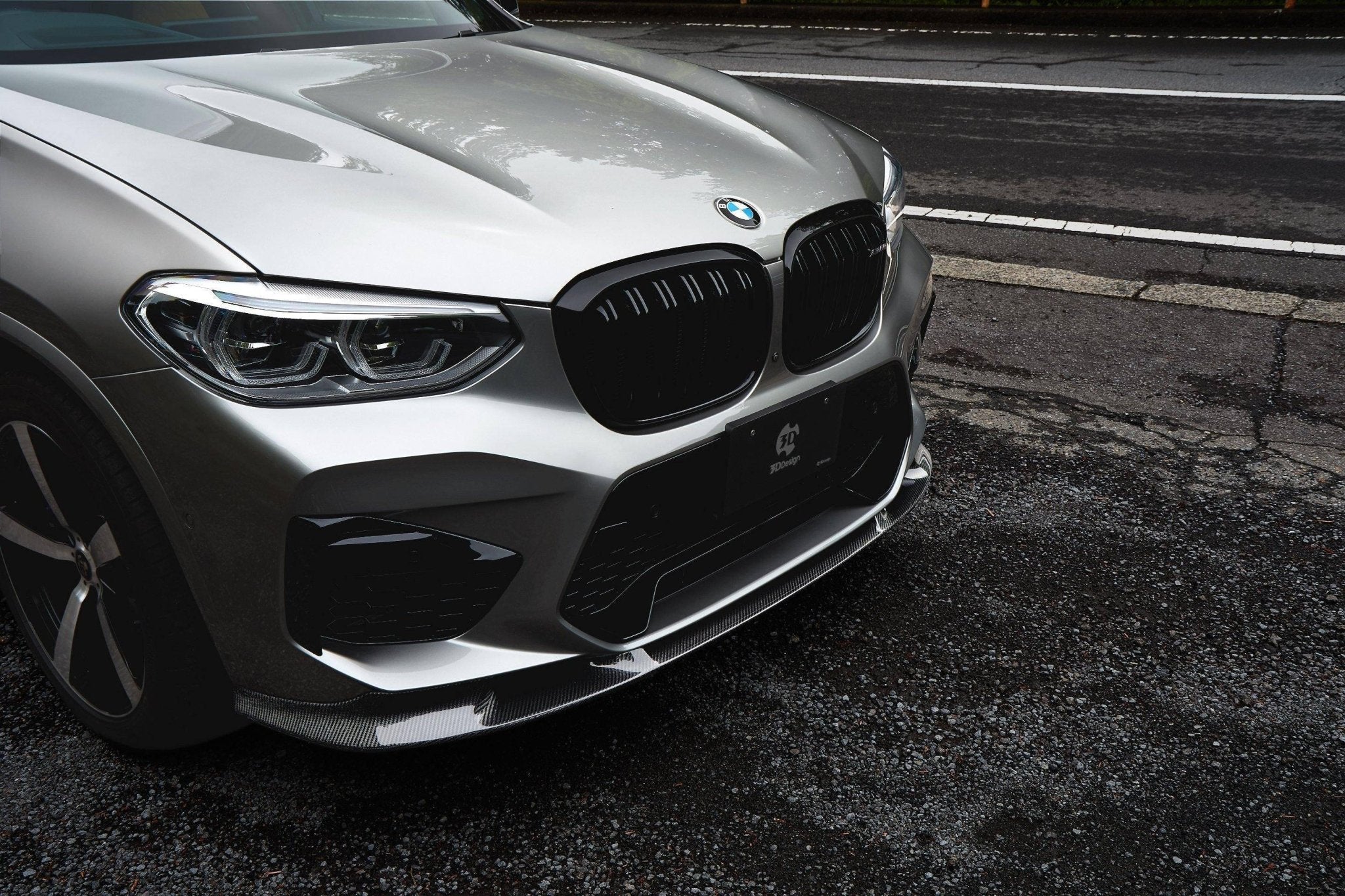 3DDesign Carbon Fibre Front Splitter for BMW X3M & X4M Pre - LCI (2019 - 2022, F97 F98) - AUTOID - Front Lips & Splitters - 3DDesign