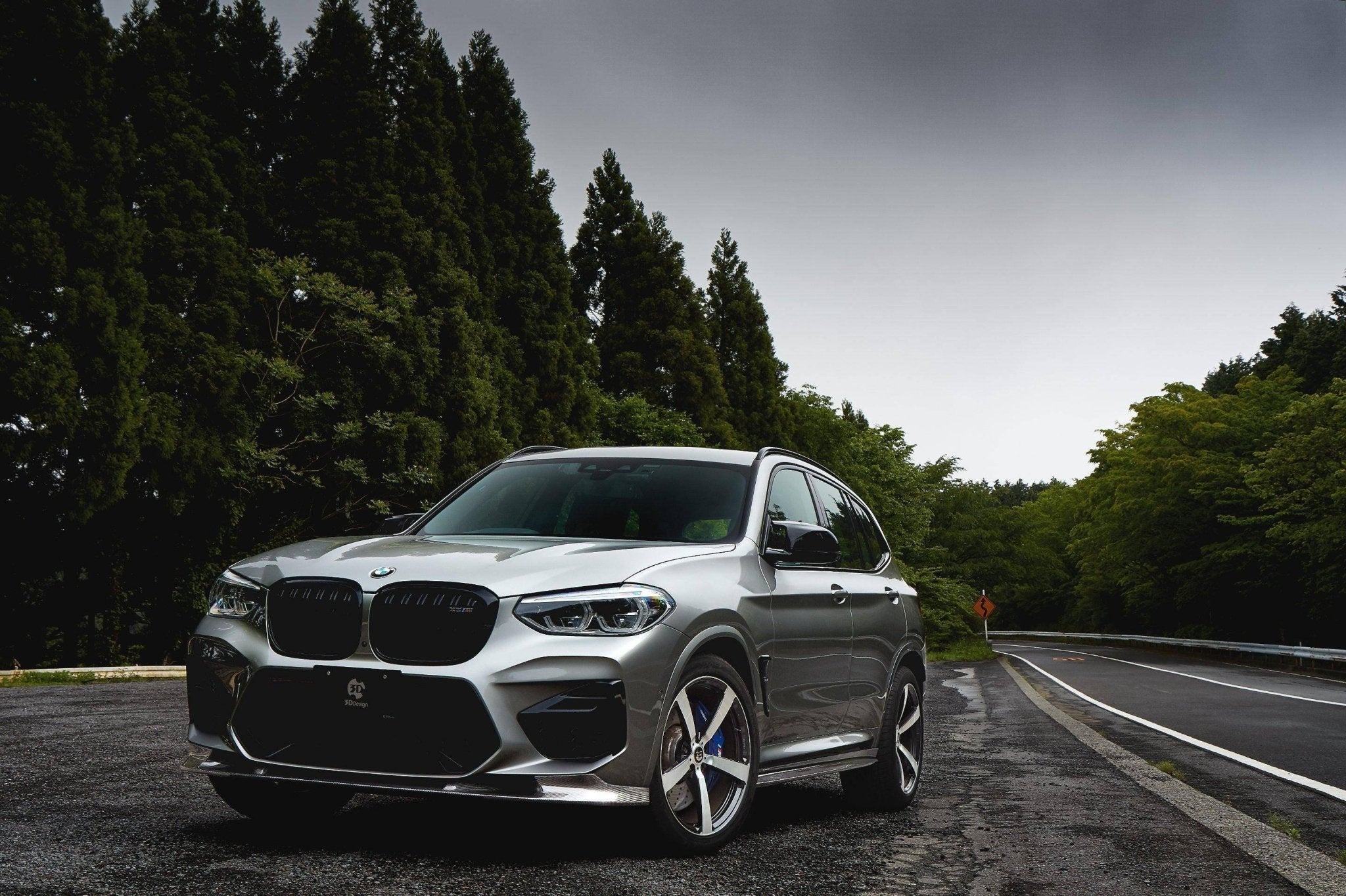 3DDesign Carbon Fibre Front Splitter for BMW X3M & X4M Pre-LCI (2019-2022, F97 F98) - AUTOID® - Front Lips & Splitters - 3DDesign
