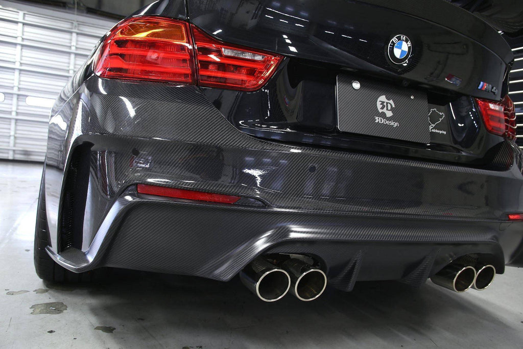 3DDesign Carbon Fibre Rear Bumper for BMW M4 (2015-2020, F82 F83) - AUTOID® - Front & Rear Bumpers - 3DDesign