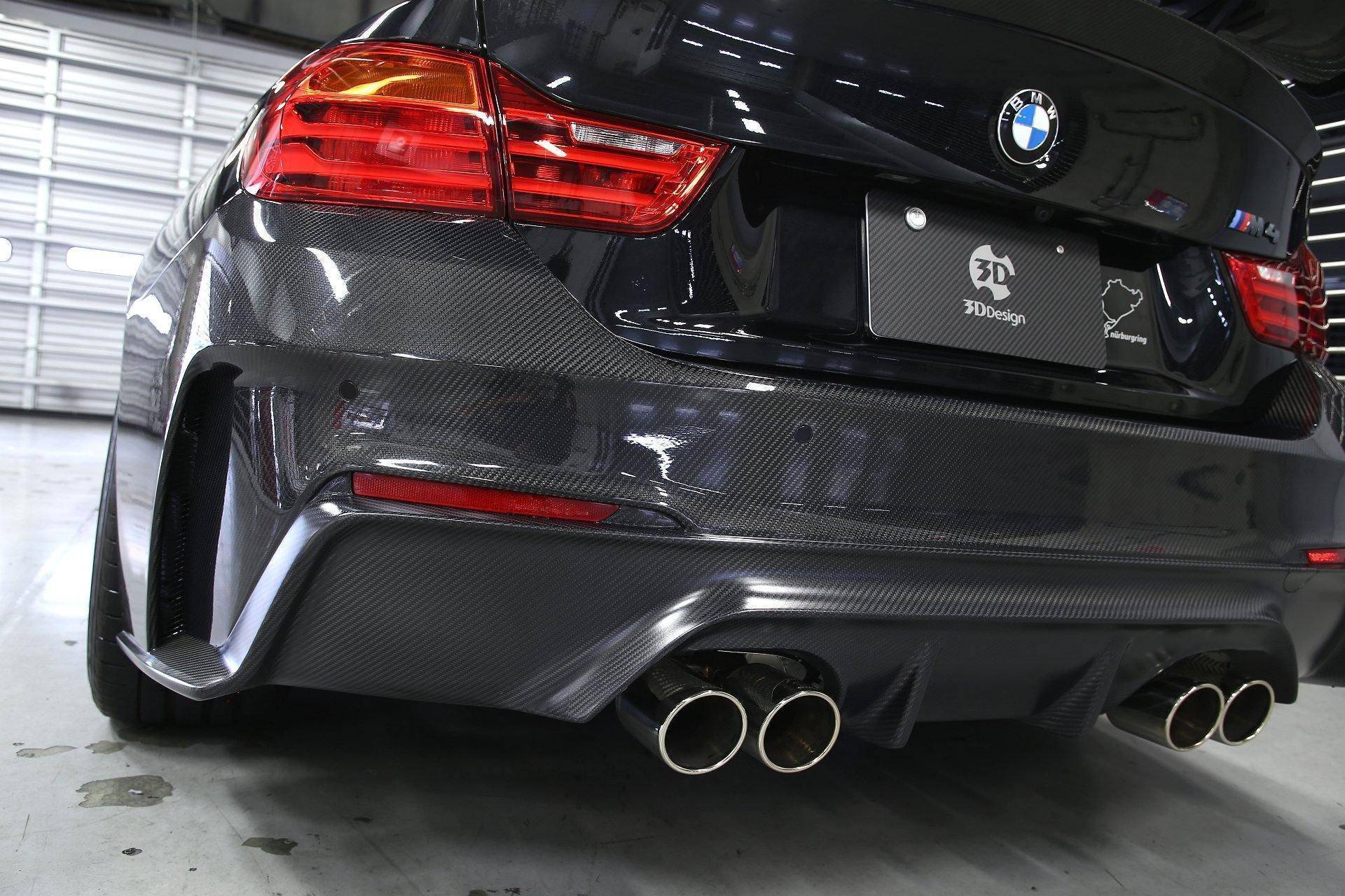 3DDesign Carbon Fibre Rear Bumper for BMW M4 (2015-2020, F82 F83) - AUTOID® - Front & Rear Bumpers - 3DDesign
