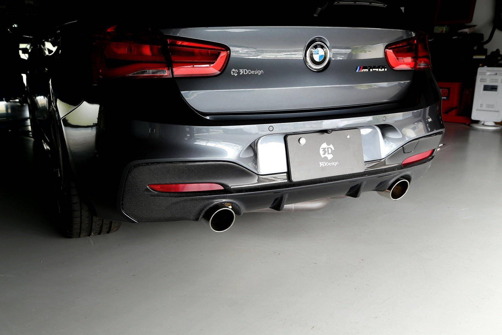 3DDesign Carbon Fibre Rear Diffuser for BMW 1 Series LCI (2015-2019, F20 F21), Rear Diffusers, 3DDesign - AUTOID | Premium Automotive Accessories
