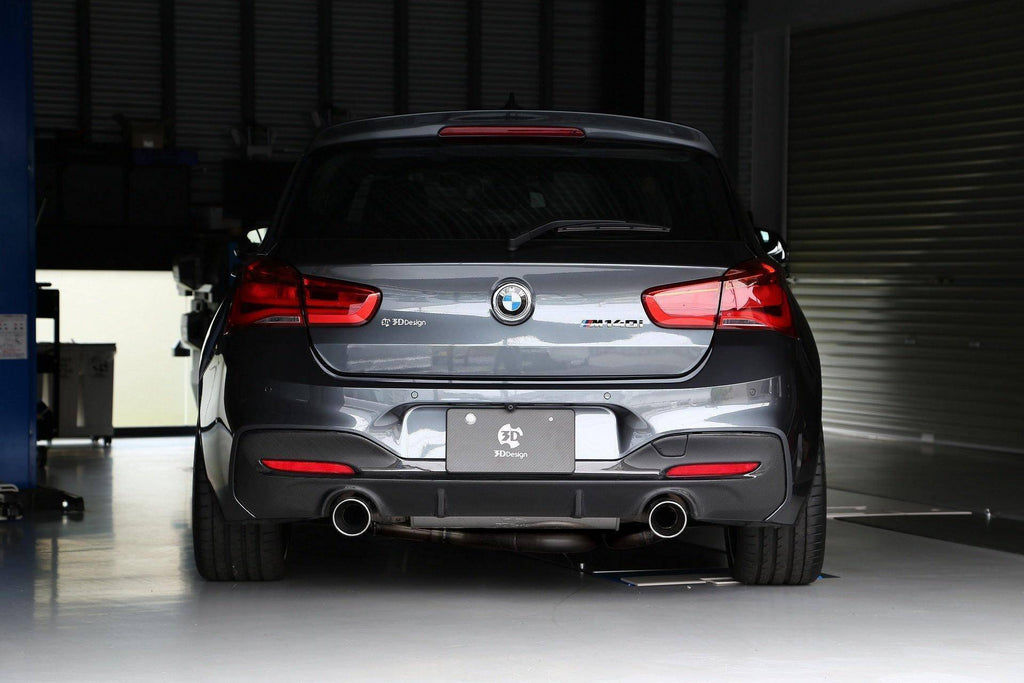 3DDesign Carbon Fibre Rear Diffuser for BMW 1 Series LCI (2015-2019, F20 F21) - AUTOID® - Rear Diffusers - 3DDesign