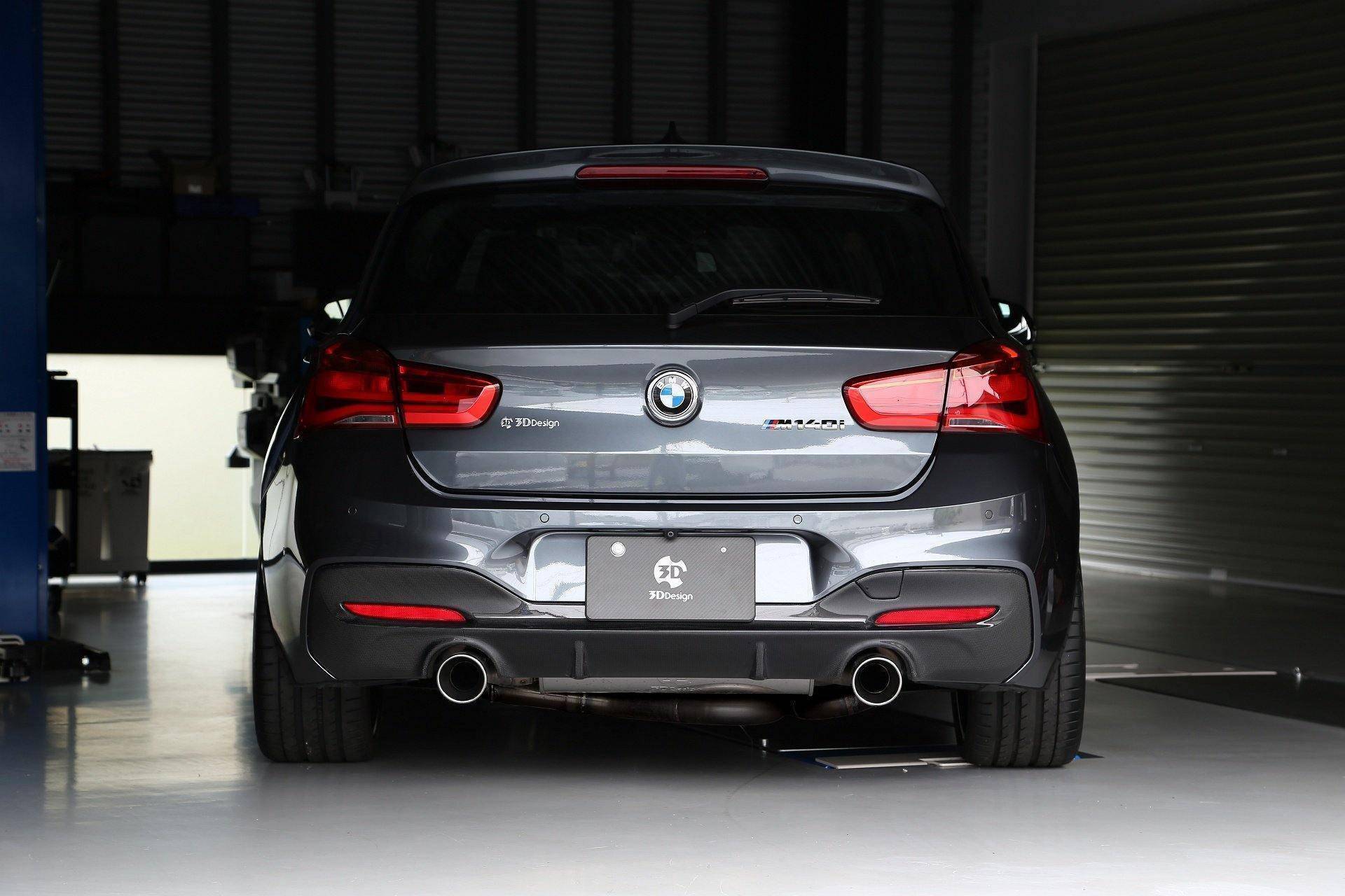 3DDesign Carbon Fibre Rear Diffuser for BMW 1 Series LCI (2015-2019, F20 F21) - AUTOID® - Rear Diffusers - 3DDesign