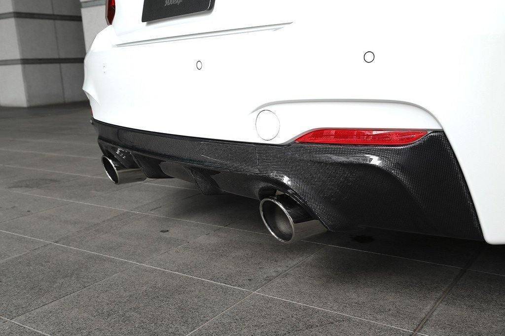 3DDesign Carbon Fibre Rear Diffuser for BMW 2 Series (2014 - 2020, F22 F23) - AUTOID - Rear Diffusers - 3DDesign