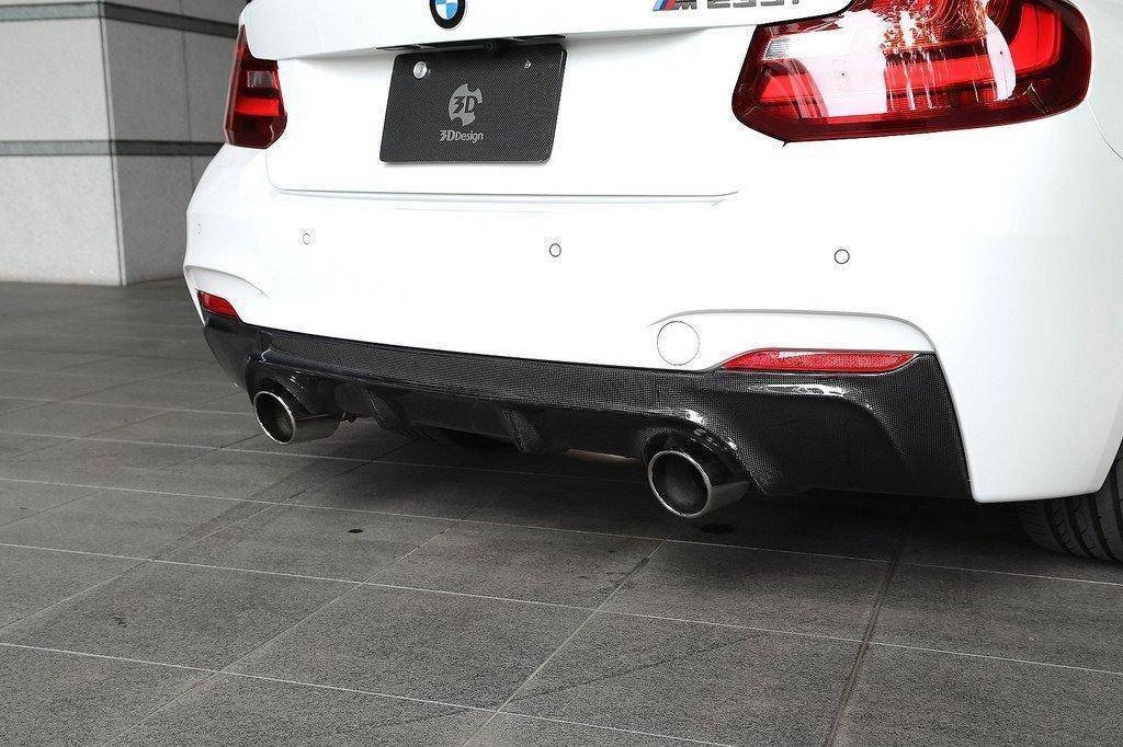 3DDesign Carbon Fibre Rear Diffuser for BMW 2 Series (2014 - 2020, F22 F23) - AUTOID - Rear Diffusers - 3DDesign