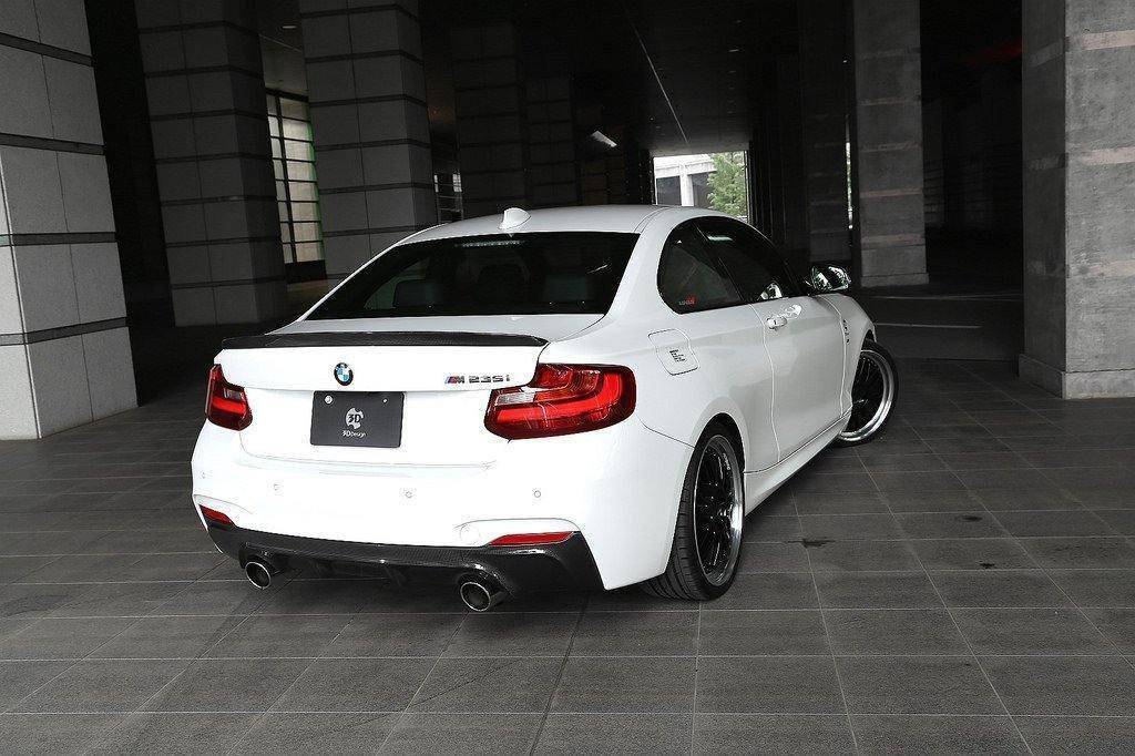 3DDesign Carbon Fibre Rear Diffuser for BMW 2 Series (2014-2020, F22 F23) - AUTOID® - Rear Diffusers - 3DDesign