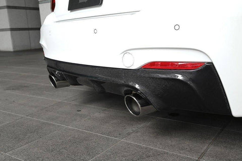 3DDesign Carbon Fibre Rear Diffuser for BMW 2 Series (2014-2020, F22 F23) - AUTOID® - Rear Diffusers - 3DDesign