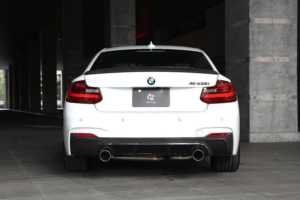 3DDesign Carbon Fibre Rear Diffuser for BMW 2 Series (2014-2020, F22 F23) - AUTOID® - Rear Diffusers - 3DDesign