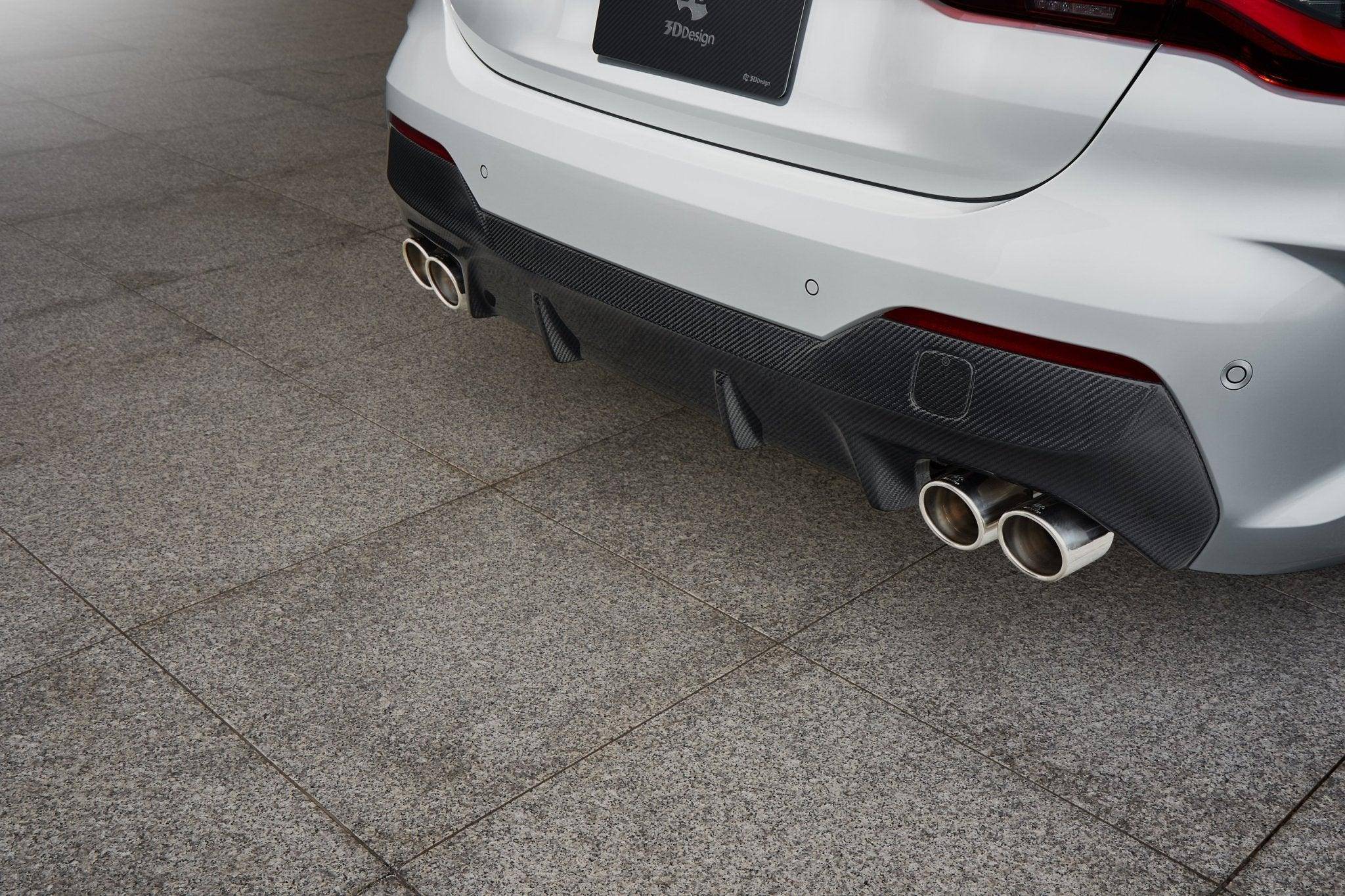 3DDesign Carbon Fibre Rear Diffuser for BMW 4 Series (2020+, G22 G23) - AUTOID® - Rear Diffusers - 3DDesign