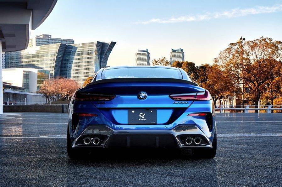 3DDesign Carbon Fibre Rear Diffuser for BMW 8 Series (2019+, G14 G15) - AUTOID - Rear Diffusers - 3DDesign