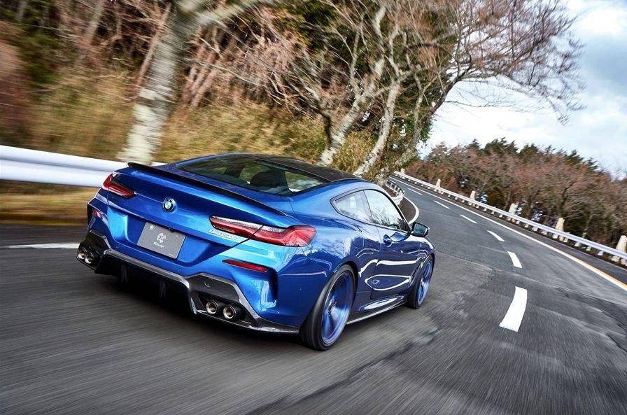 3DDesign Carbon Fibre Rear Diffuser for BMW 8 Series (2019+, G14 G15) - AUTOID® - Rear Diffusers - 3DDesign