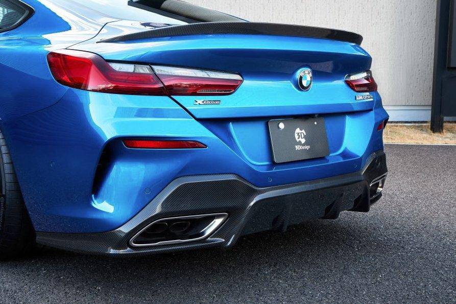 3DDesign Carbon Fibre Rear Diffuser for BMW 8 Series (2019+, G14 G15) - AUTOID® - Rear Diffusers - 3DDesign