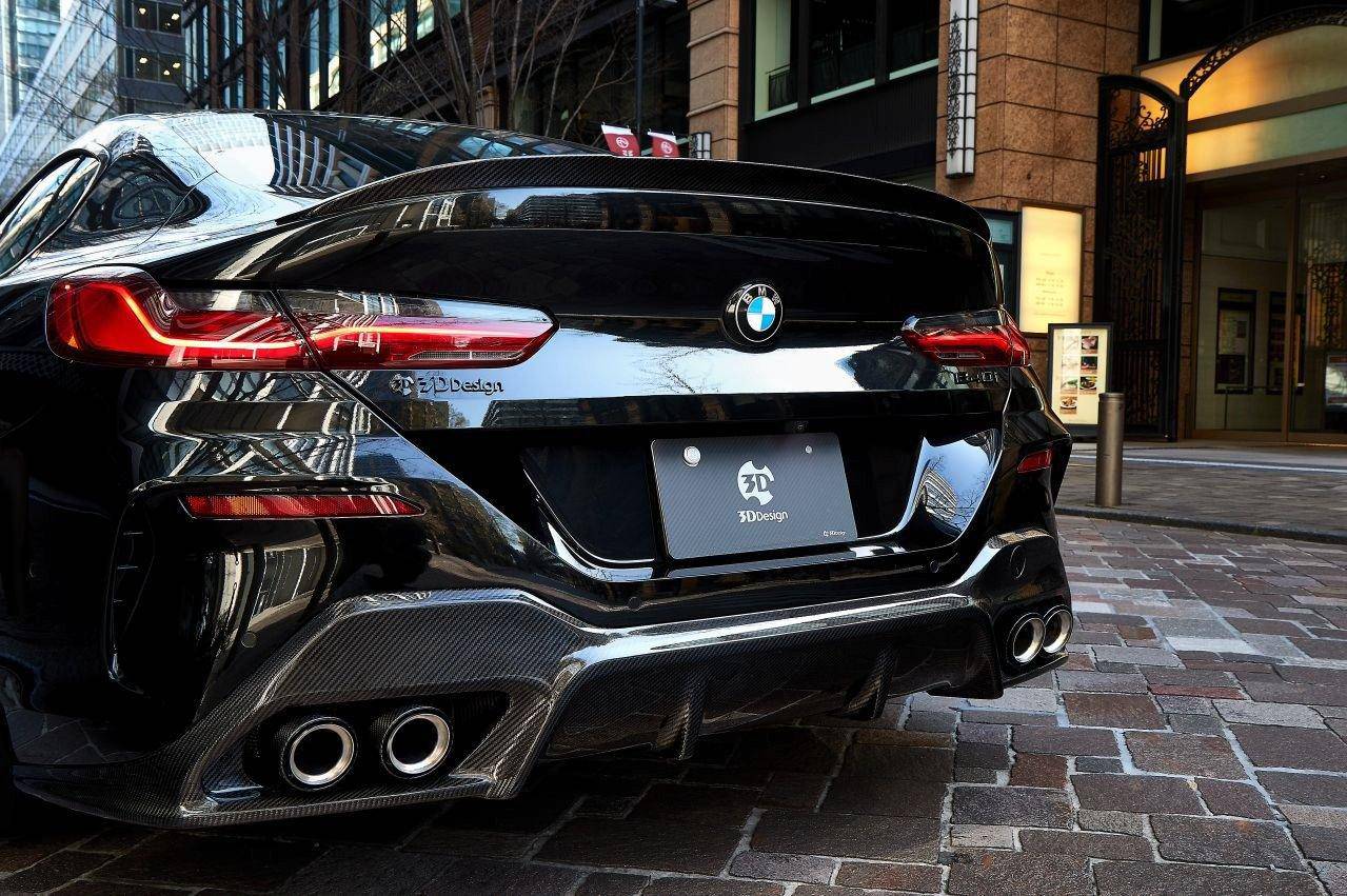 3DDesign Carbon Fibre Rear Diffuser for BMW 8 Series (2019+, G16) - AUTOID - Rear Diffusers - 3DDesign