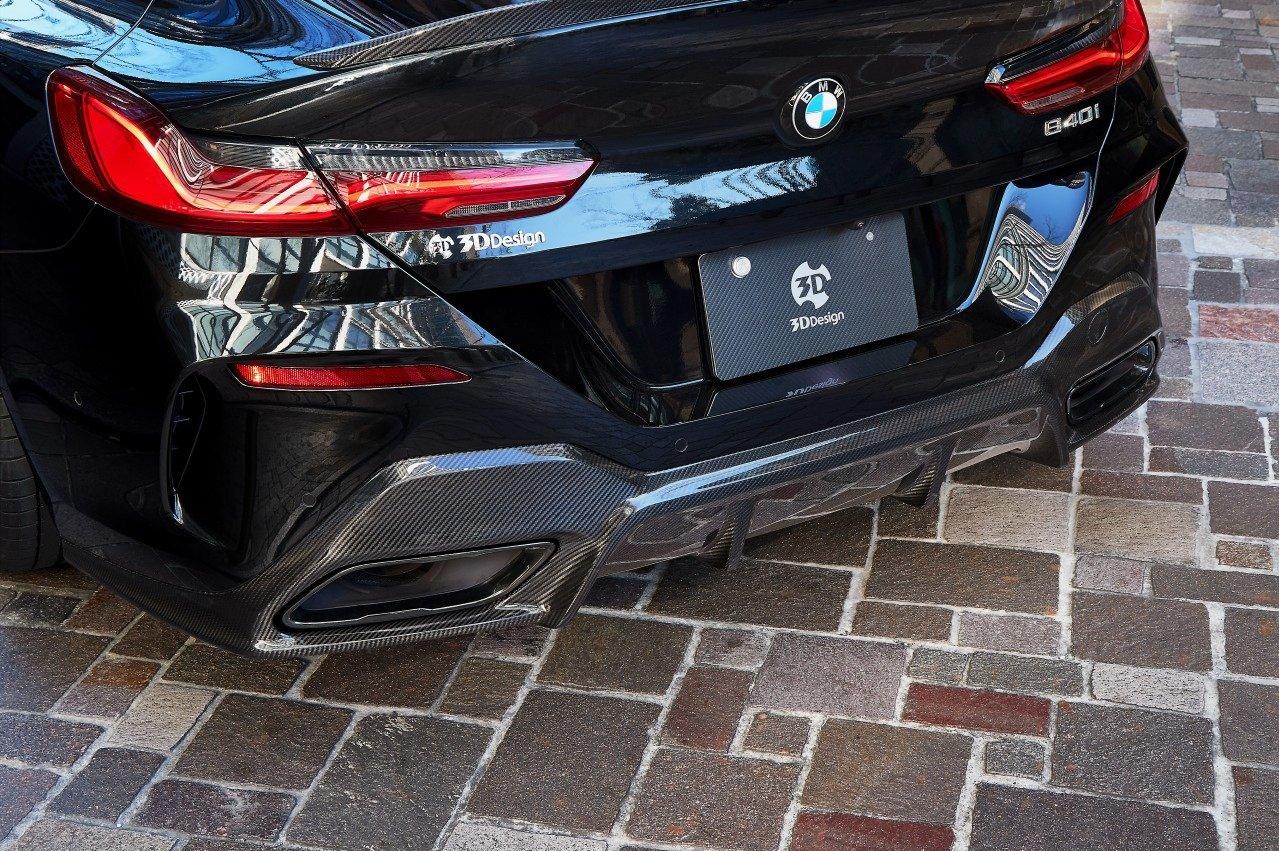 3DDesign Carbon Fibre Rear Diffuser for BMW 8 Series (2019+, G16) - AUTOID - Rear Diffusers - 3DDesign