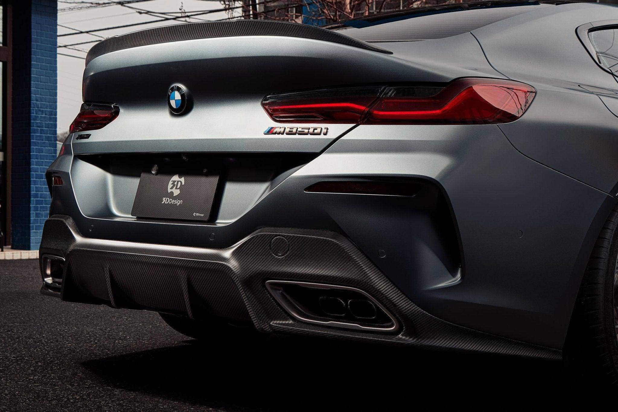 3DDesign Carbon Fibre Rear Diffuser for BMW 8 Series (2019+, G16) - AUTOID - Rear Diffusers - 3DDesign