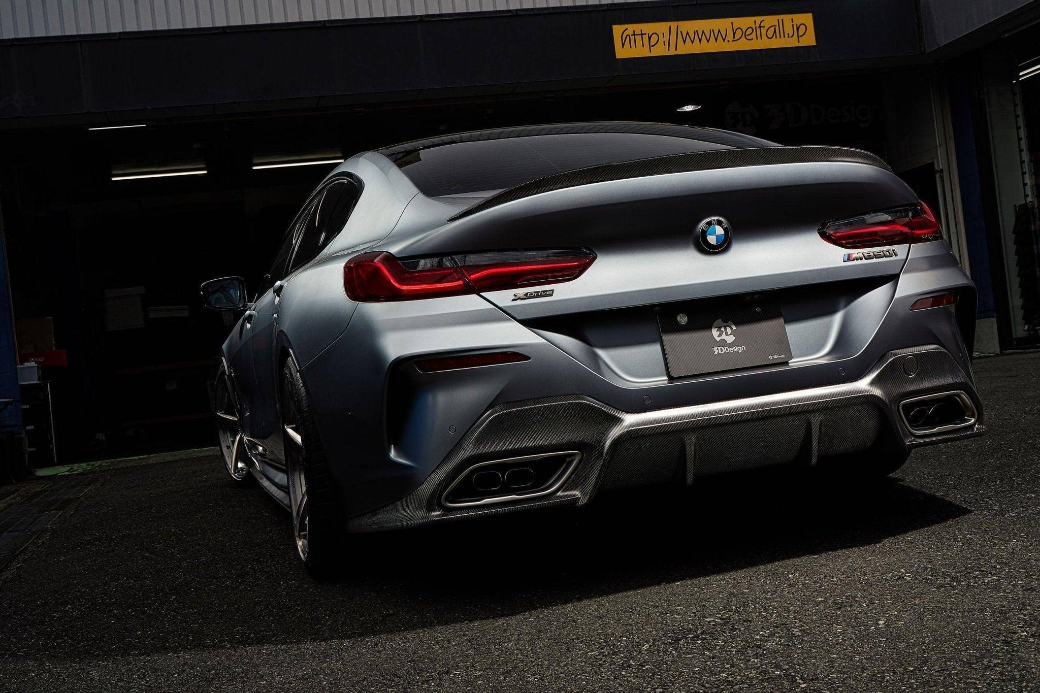 3DDesign Carbon Fibre Rear Diffuser for BMW 8 Series (2019+, G16) - AUTOID - Rear Diffusers - 3DDesign