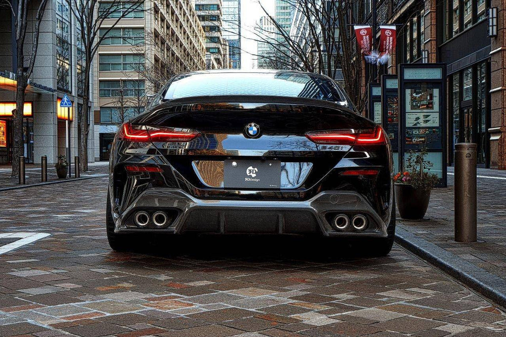 3DDesign Carbon Fibre Rear Diffuser for BMW 8 Series (2019+, G16) - AUTOID - Rear Diffusers - 3DDesign