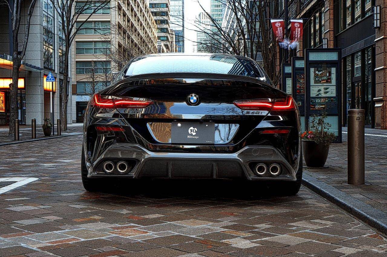 3DDesign Carbon Fibre Rear Diffuser for BMW 8 Series (2019+, G16) - AUTOID - Rear Diffusers - 3DDesign