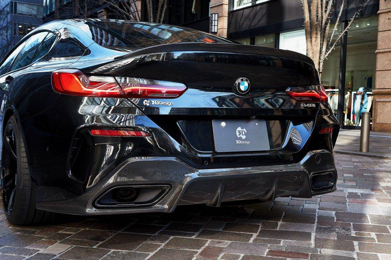 3DDesign Carbon Fibre Rear Diffuser for BMW 8 Series (2019+, G16) - AUTOID - Rear Diffusers - 3DDesign