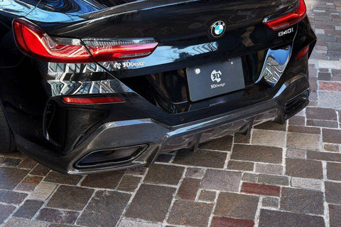 3DDesign Carbon Fibre Rear Diffuser for BMW 8 Series (2019+, G16) - AUTOID® - Rear Diffusers - 3DDesign