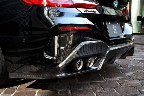 3DDesign Carbon Fibre Rear Diffuser for BMW 8 Series (2019+, G16) - AUTOID® - Rear Diffusers - 3DDesign