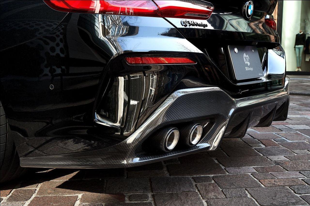 3DDesign Carbon Fibre Rear Diffuser for BMW 8 Series (2019+, G16) - AUTOID® - Rear Diffusers - 3DDesign
