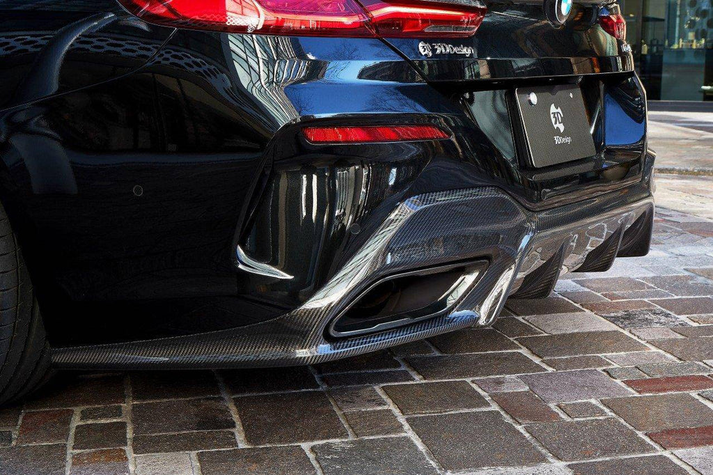 3DDesign Carbon Fibre Rear Diffuser for BMW 8 Series (2019+, G16) - AUTOID® - Rear Diffusers - 3DDesign