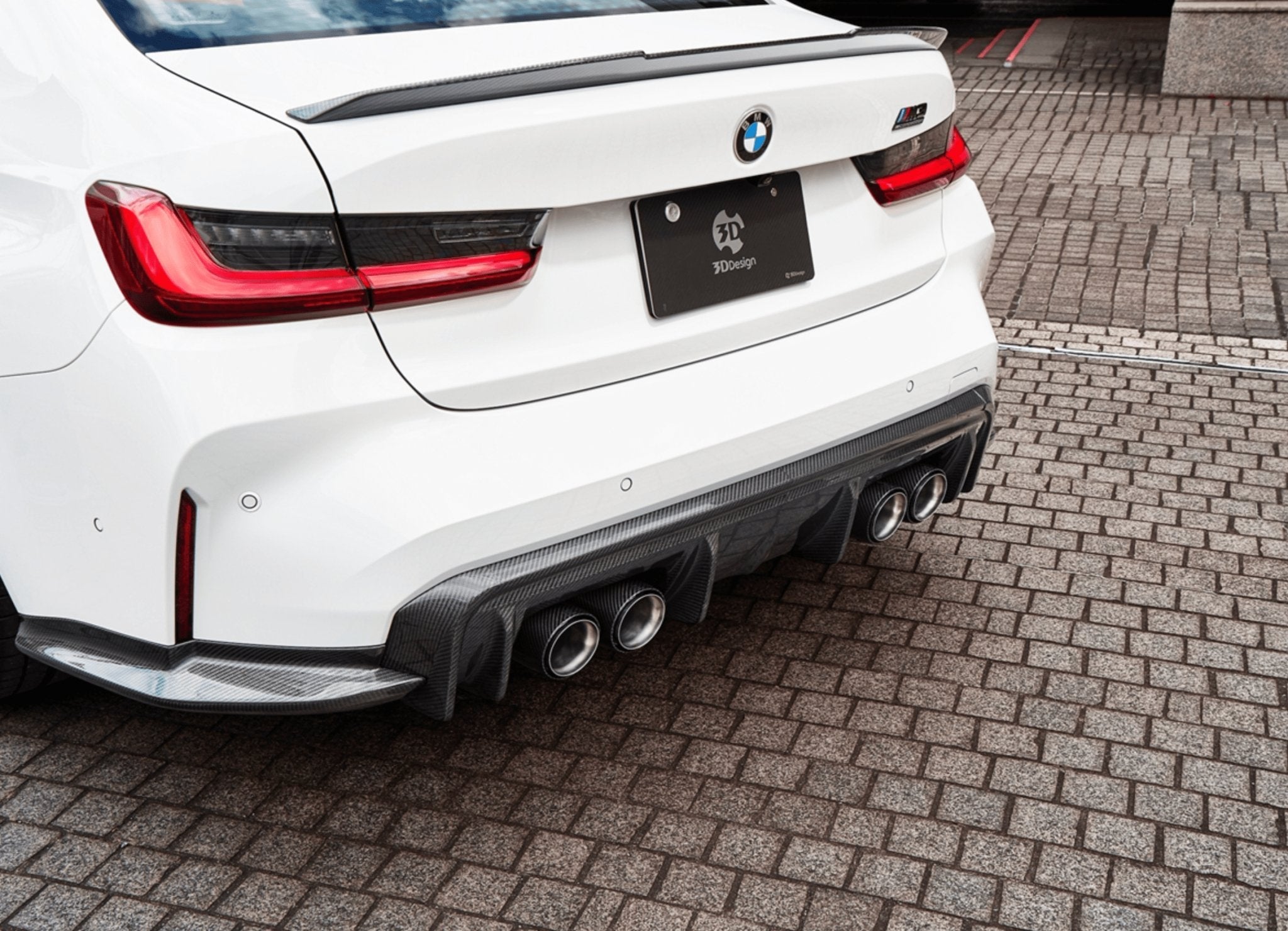 3DDesign Carbon Fibre Rear Diffuser for BMW M3 G80 G81 & M4 G82 G83 (2020+) - AUTOID® - Rear Diffusers - 3DDesign