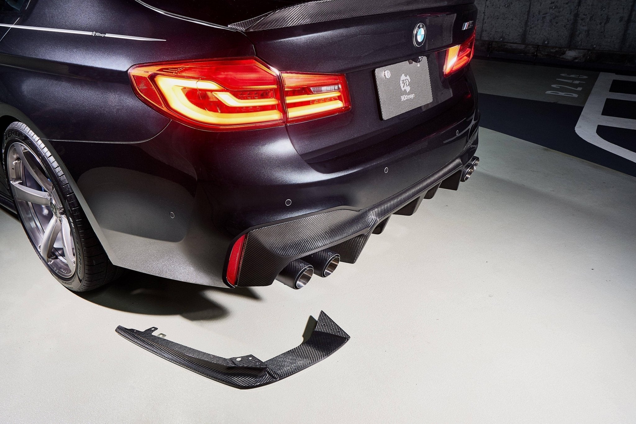 3DDesign Carbon Fibre Rear Diffuser for BMW M5 (2017-2023, F90) - AUTOID® - Rear Diffusers - 3DDesign