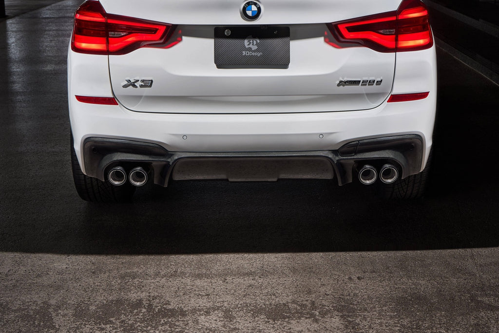 3DDesign Carbon Fibre Rear Diffuser for BMW X3 Pre - LCI (2018 - 2021, G01) - AUTOID - Rear Diffusers - 3DDesign