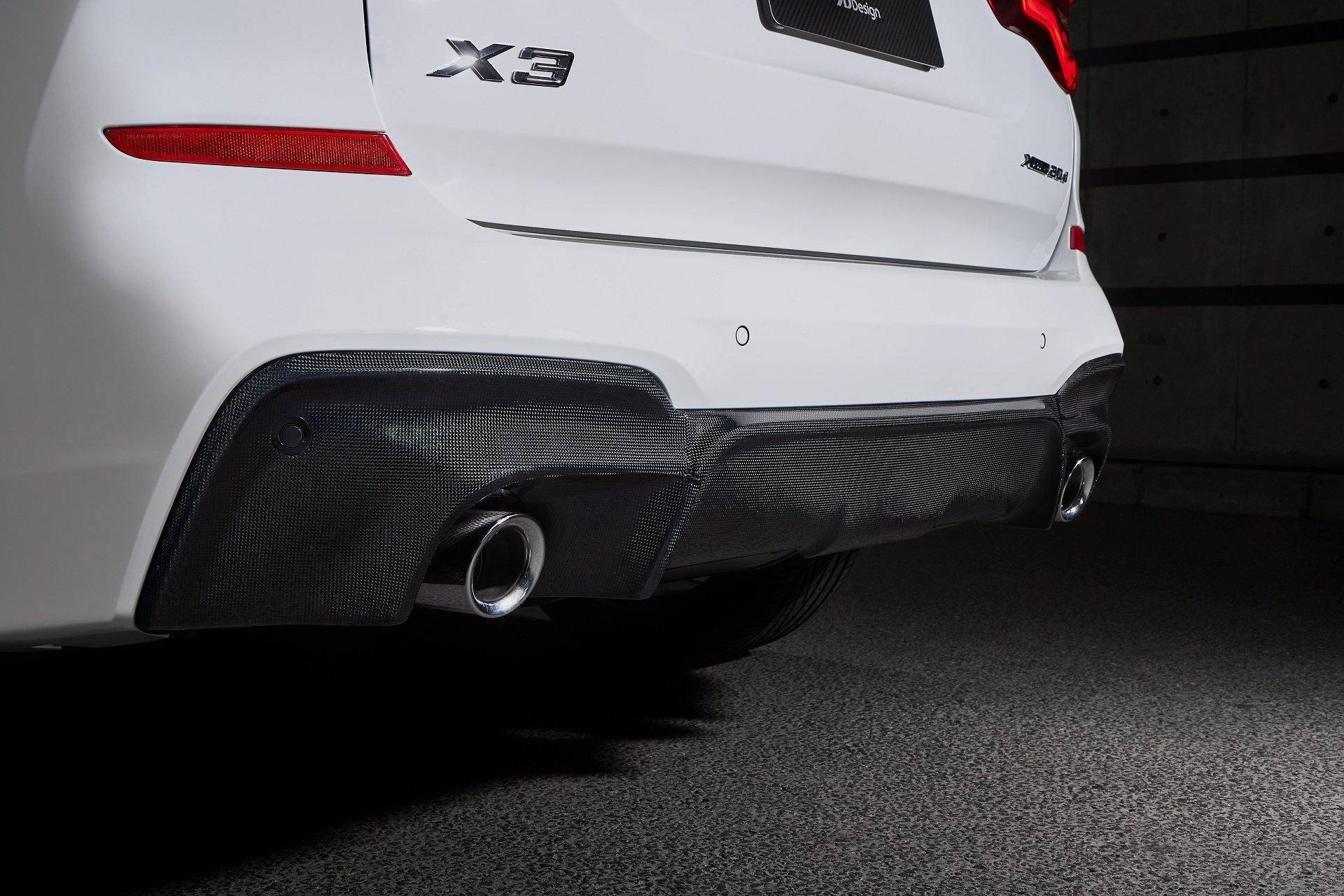 3DDesign Carbon Fibre Rear Diffuser for BMW X3 Pre - LCI (2018 - 2021, G01) - AUTOID - Rear Diffusers - 3DDesign