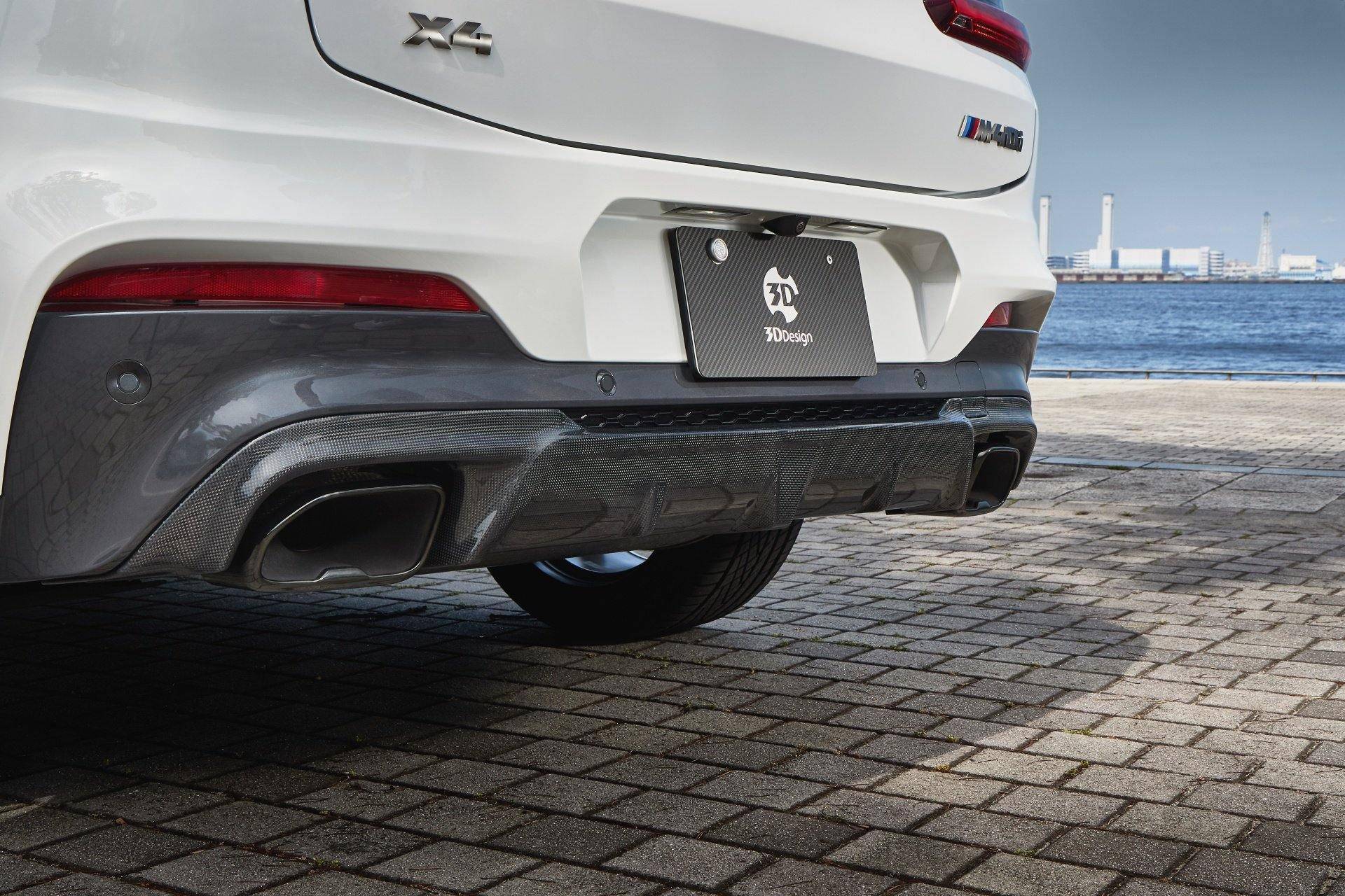 3DDesign Carbon Fibre Rear Diffuser for BMW X4 M40i (2018+, G02) - AUTOID - Rear Diffusers - 3DDesign