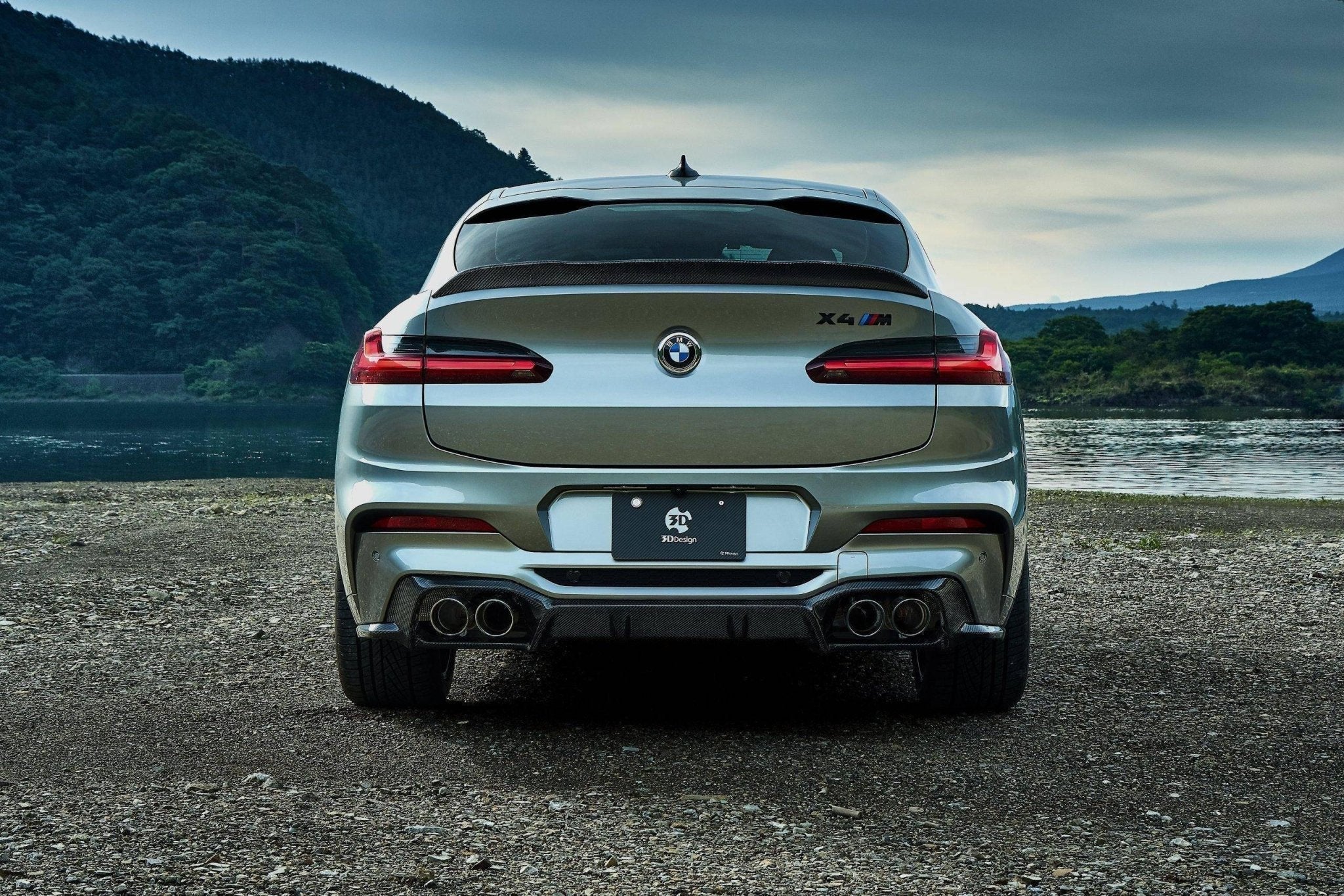 3DDesign Carbon Fibre Rear Diffuser for BMW X4M (2019+, F98) - AUTOID® - Rear Diffusers - 3DDesign