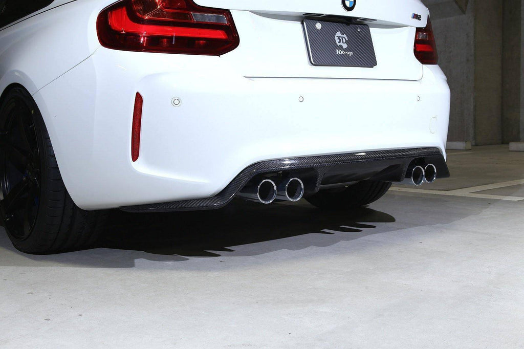 3DDesign Carbon Fibre Rear Diffuser (Type 1) for BMW M2 & M2 Competition (2015-2021, F87) - AUTOID® - Rear Diffusers - 3DDesign