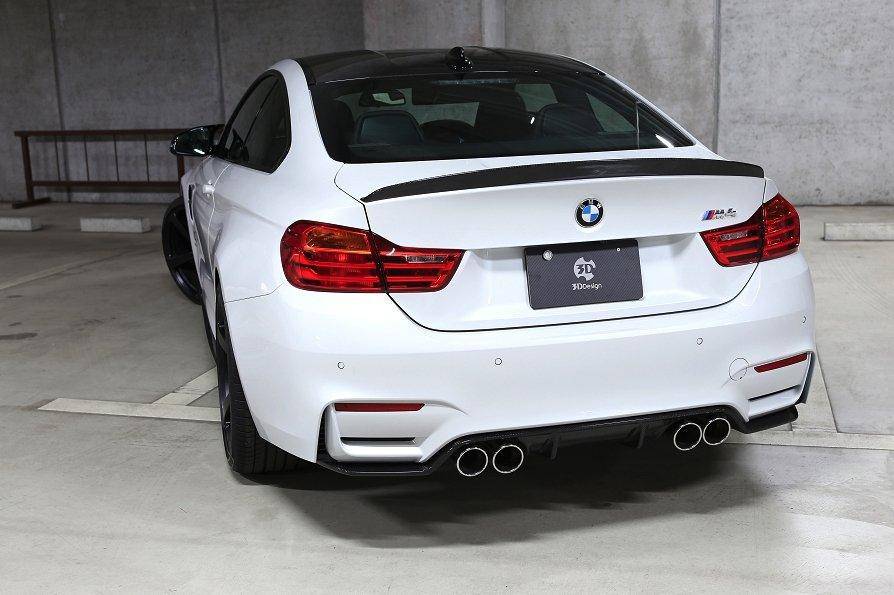 3DDesign Carbon Fibre Rear Diffuser (Type 1) for BMW M3 & M4 (2014 - 2020, F80 F82 F83) - AUTOID - Rear Diffusers - 3DDesign