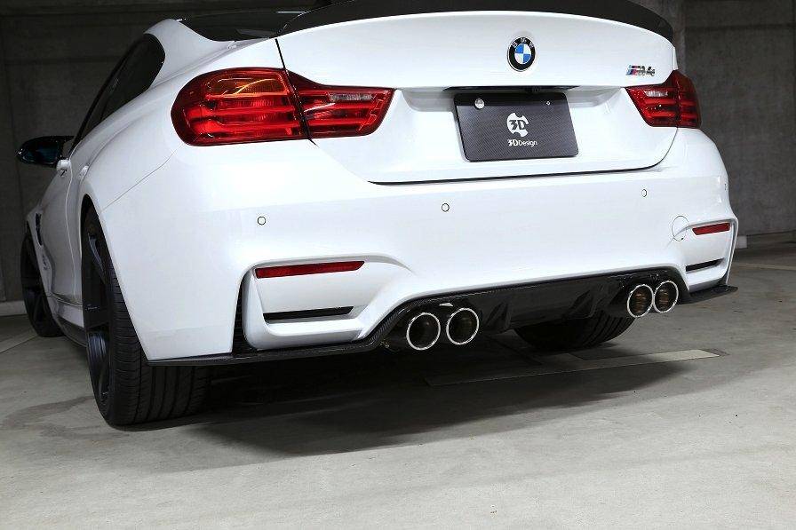 3DDesign Carbon Fibre Rear Diffuser (Type 1) for BMW M3 & M4 (2014 - 2020, F80 F82 F83) - AUTOID - Rear Diffusers - 3DDesign