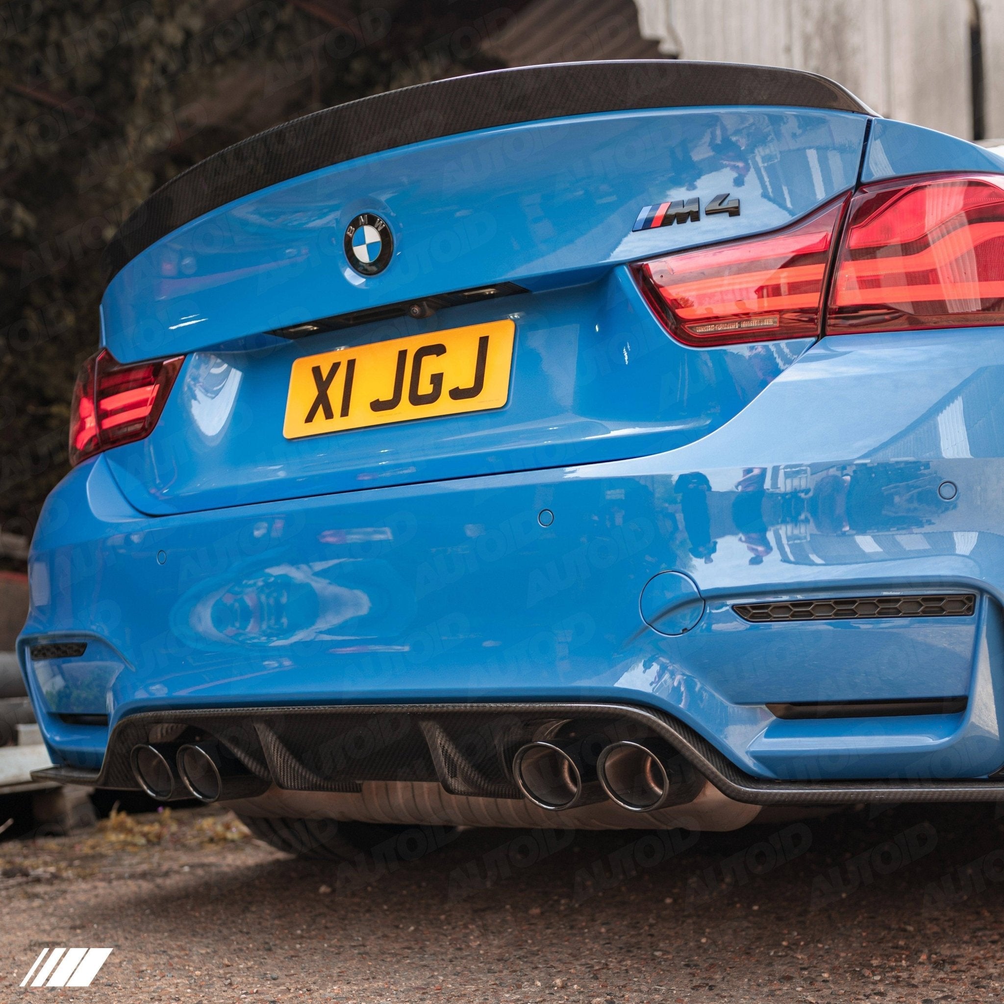 3DDesign Carbon Fibre Rear Diffuser (Type 1) for BMW M3 & M4 (2014-2020, F80 F82 F83) - AUTOID® - Rear Diffusers - 3DDesign
