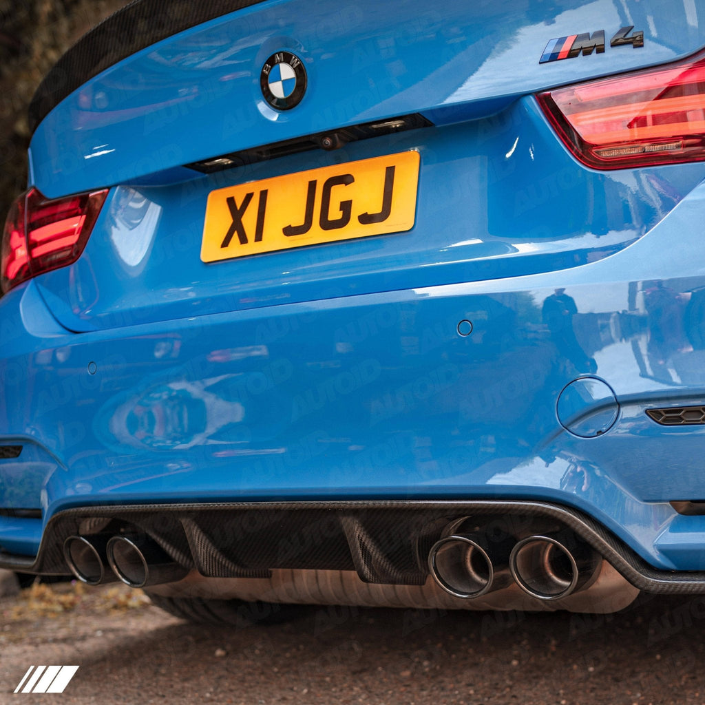 3DDesign Carbon Fibre Rear Diffuser (Type 1) for BMW M3 & M4 (2014-2020, F80 F82 F83) - AUTOID® - Rear Diffusers - 3DDesign